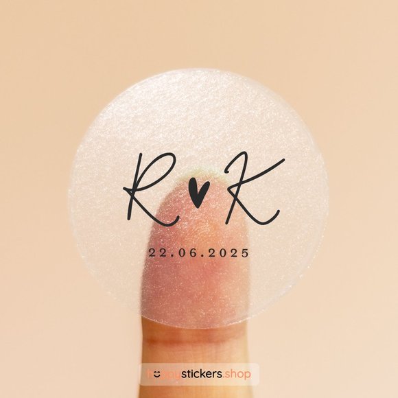 Jingle Monogram Stickers with Initials & Date • Wedding Stickers • Circle Labels - Picture 15 of 17